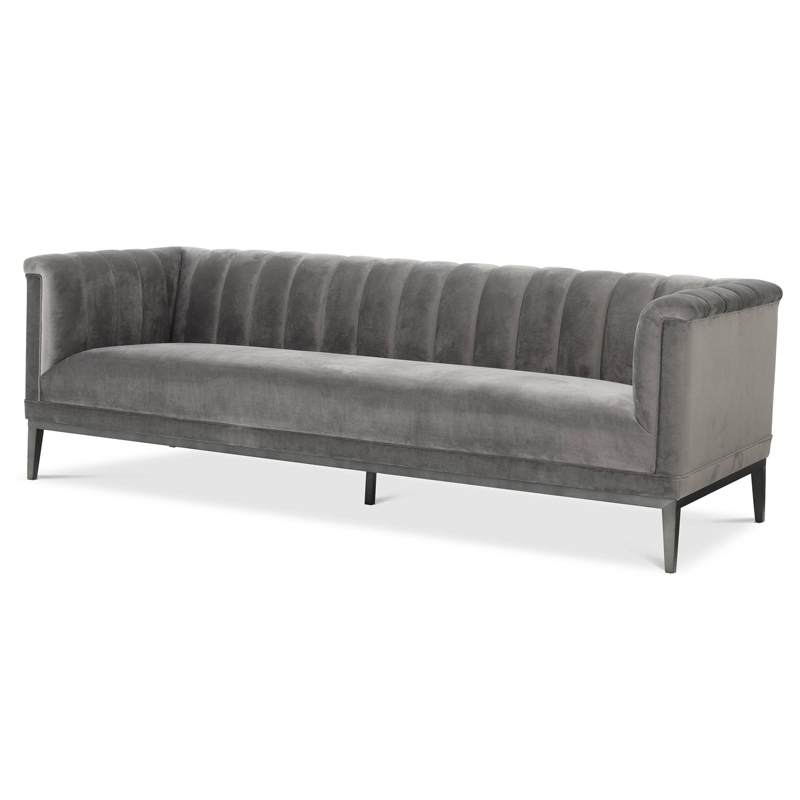 Диван Eichholtz Sofa Raffles grey Серый Темная бронза в Казани | Loft Concept 