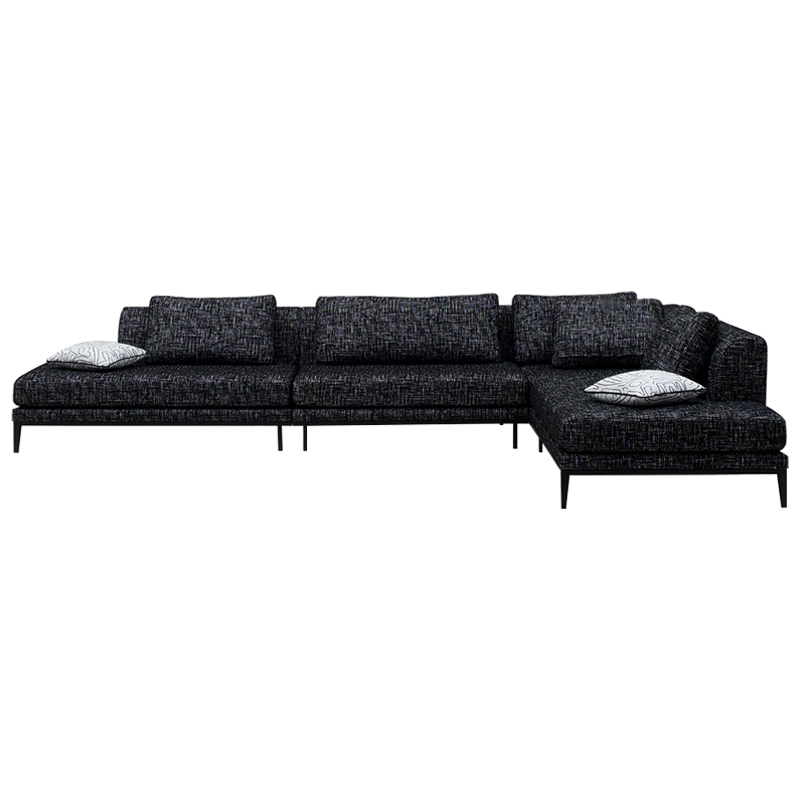 Угловой диван Ferguson Sofa Black Черный Черно-белый в Казани | Loft Concept 