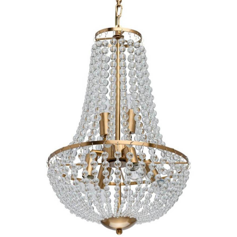 Люстра Virginia Clear Beads Chandelier Gold Золотой Прозрачное Стекло в Казани | Loft Concept 