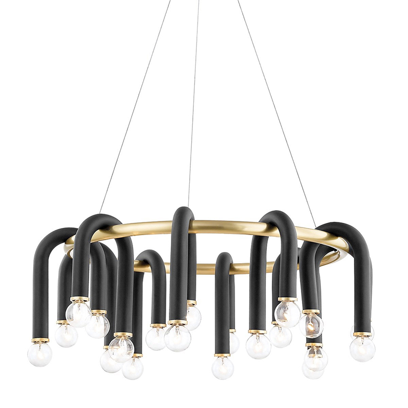 Люстра Paulson floppy chandelier round gold Черный Золотой в Казани | Loft Concept 