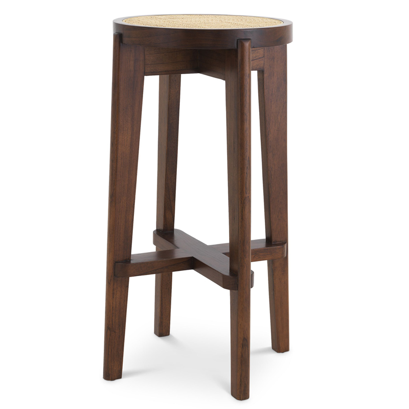 Барный стул Eichholtz Bar Stool Dareau brown Бежевый Коричневый в Казани | Loft Concept 