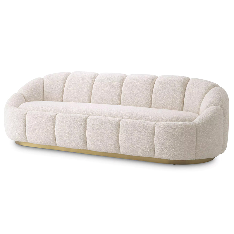 Диван Eichholtz Sofa Inger Boucle Cream Белый Латунь в Казани | Loft Concept 