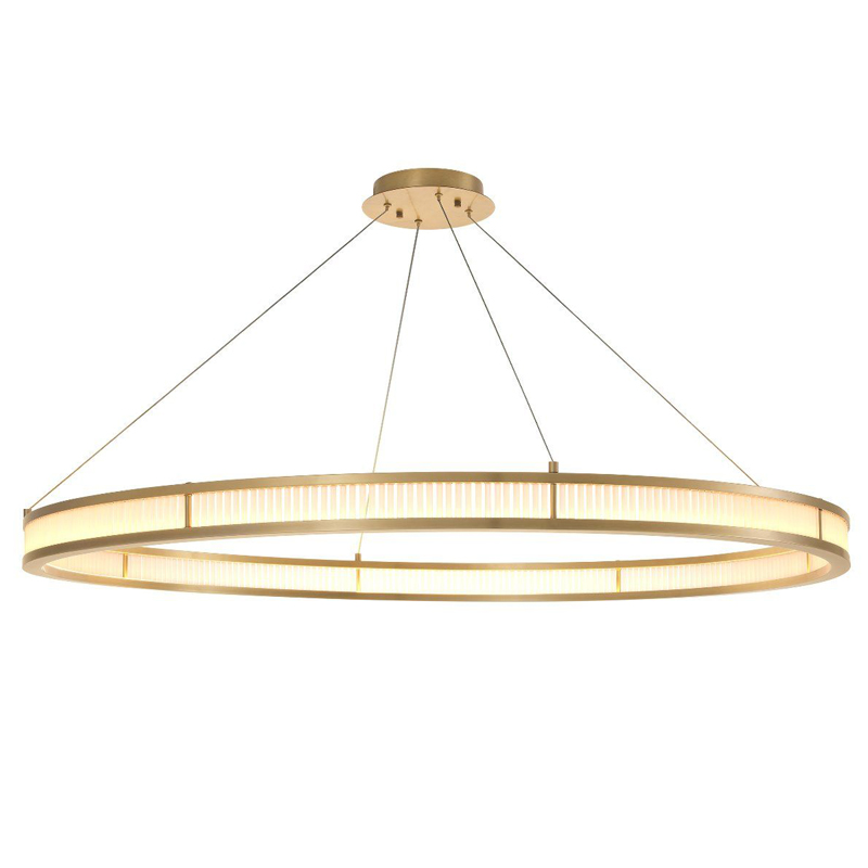 Люстра Eichholtz Chandelier Damien XL Brass Латунь Античная полированная Белое матовое стекло в Казани | Loft Concept 