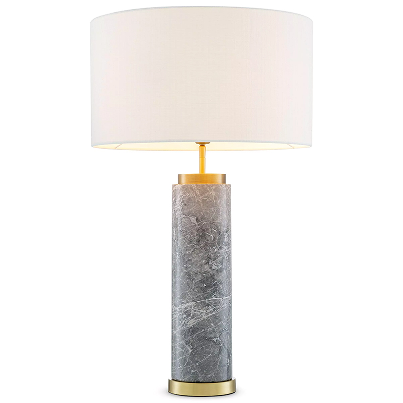 Настольная лампа Eichholtz Table Lamp Lxry Grey Marble Серый Латунь Белый в Казани | Loft Concept 