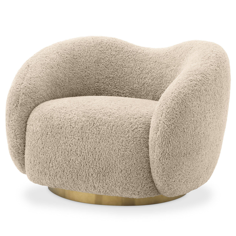 Кресло Eichholtz Swivel Chair Diego Песочный Латунь в Казани | Loft Concept 