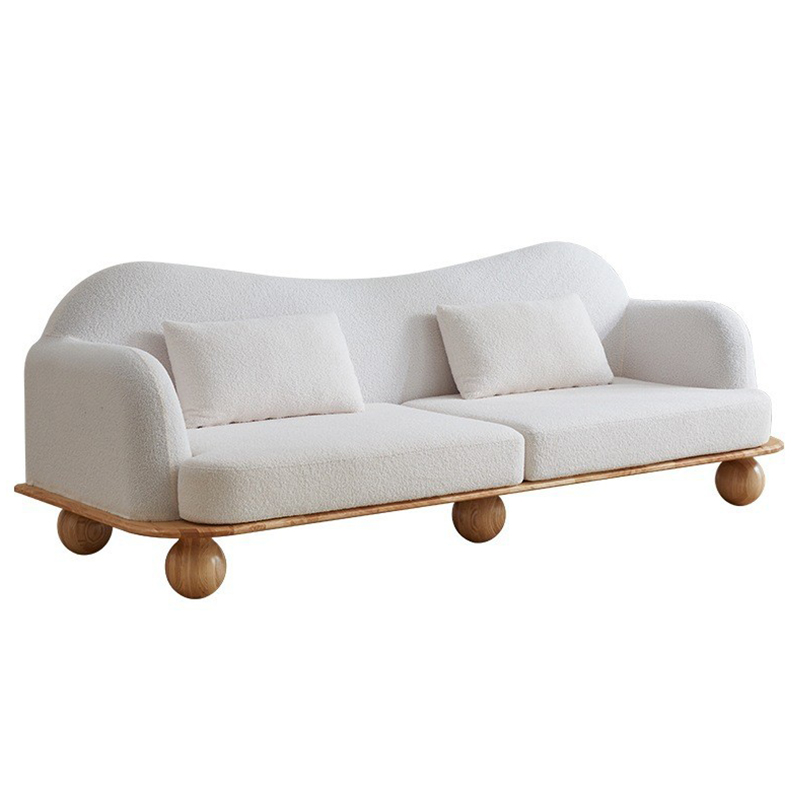 Диван Gould Wooden Forms Sofa Коричневый Белый в Казани | Loft Concept 