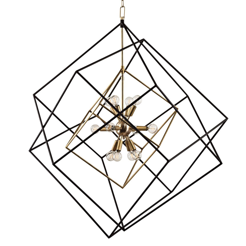 Люстра CUBIST Pendant Black and Gold 9 lamp Золотой Черный в Казани | Loft Concept 