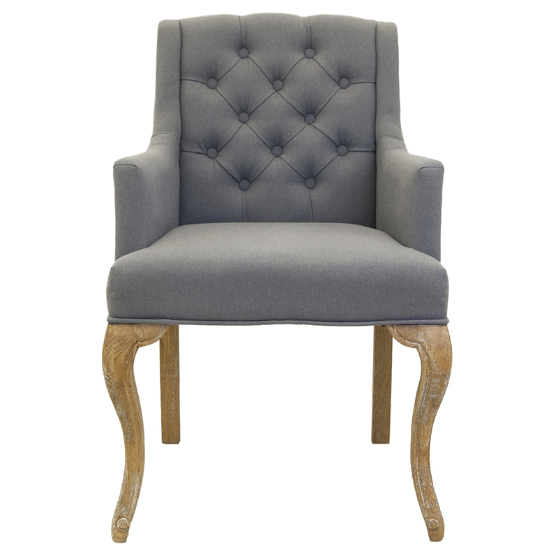 Кресло Mason Classical Armchair grey flax Серый Коричневый в Казани | Loft Concept 