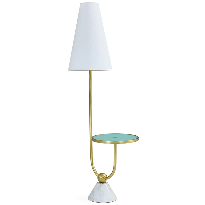 Торшер PARADISO TABLE FLOOR LAMP Латунь Белый Бирюзовый в Казани | Loft Concept 