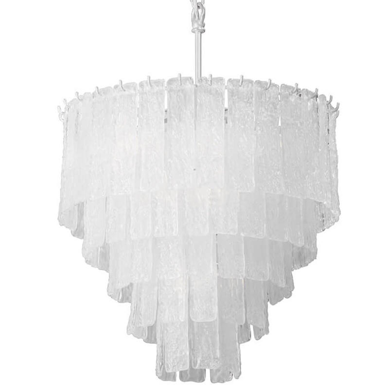 Люстра подвесная Textured Glass Chandelier Белое матовое стекло в Казани | Loft Concept 