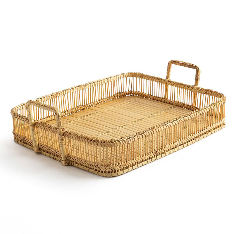 Поднос Wicker Bamboo Rattan Бежевый в Казани | Loft Concept 