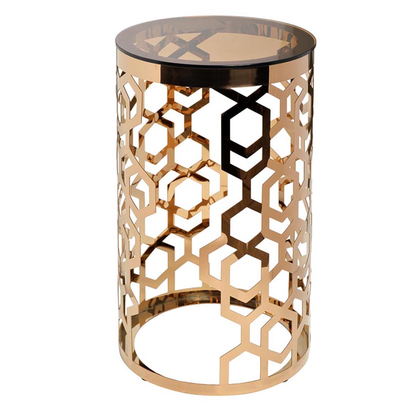 Подставка Yen Geometry pink gold cylinder 70 Глянцевое золото в Казани | Loft Concept 