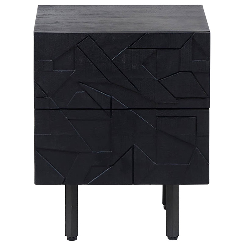 Тумба Polygonal Ornament Nightstand Черный в Казани | Loft Concept 