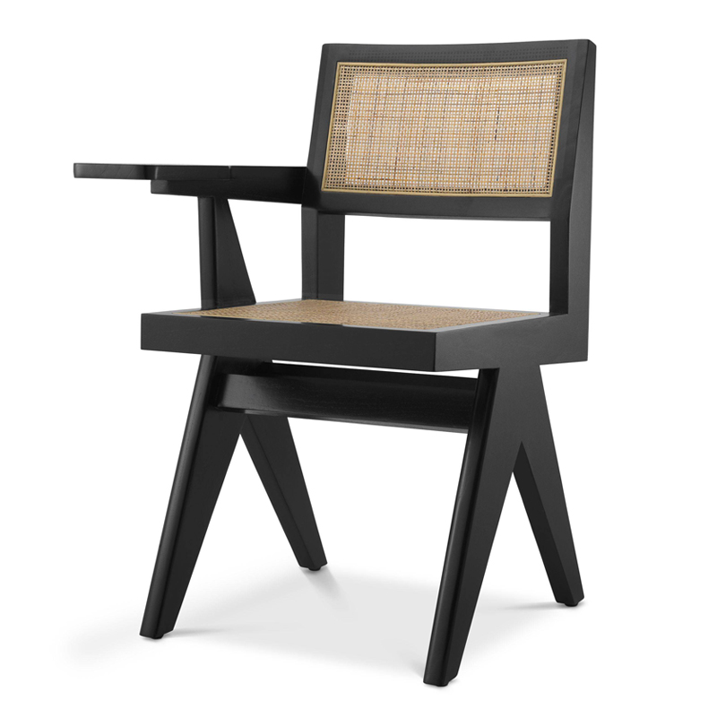 Стул Eichholtz Chair Niclas With Desk black Бежевый Черный в Казани | Loft Concept 