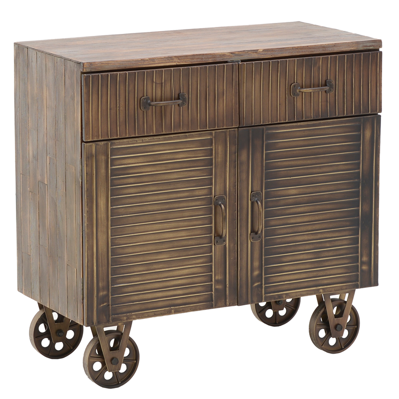 Комод в стиле Лофт на колёсах Mojens Loft Chest of Drawers Темная бронза Коричневый винтаж в Казани | Loft Concept 