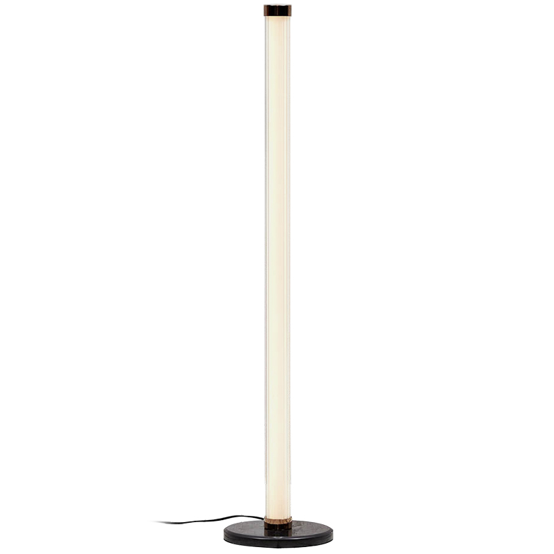 Дизайнерский торшер CANVAS GLASS TUBE FLOOR LAMP Медь Кремовый Черный Прозрачное Стекло в Казани | Loft Concept 