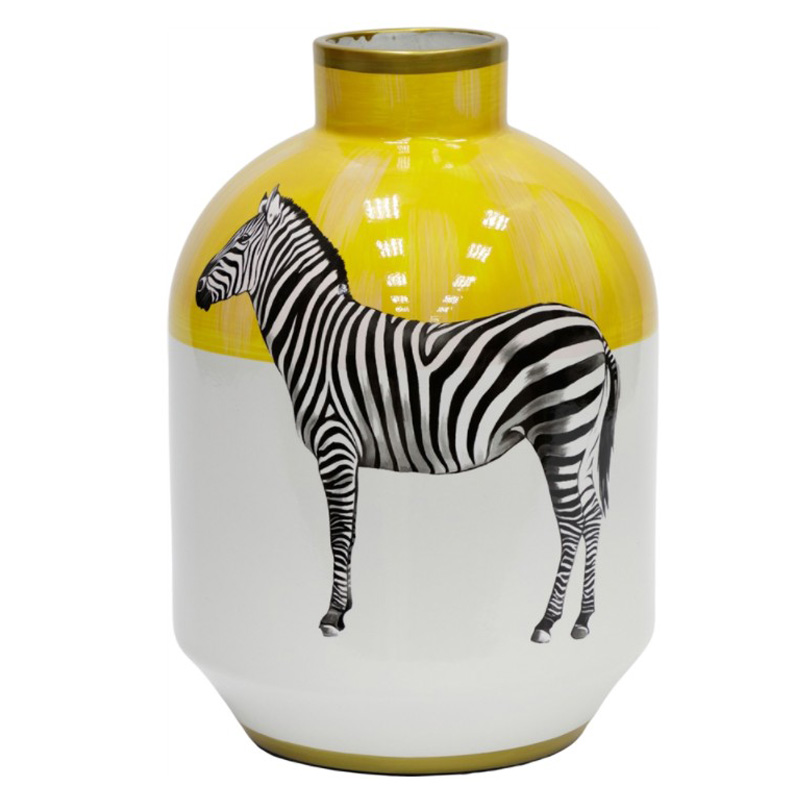 Ваза Zebra Vase white and yellow Белый Желтый Черный Золотой в Казани | Loft Concept 