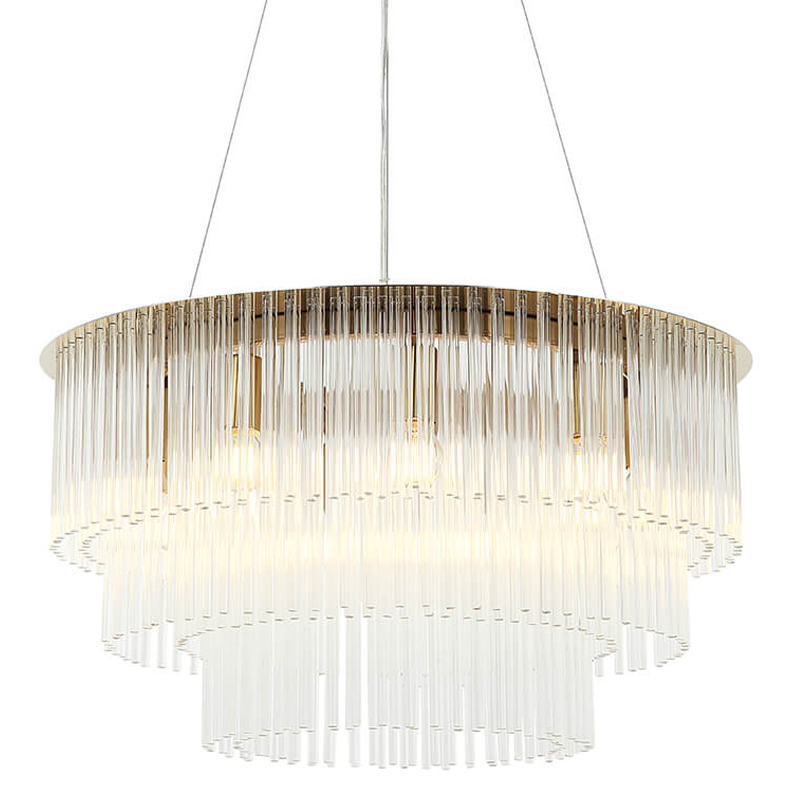 Люстра Harrison Chandelier gold 9 lamp Глянцевое золото Прозрачный в Казани | Loft Concept 