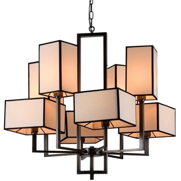 Люстра Cubismus Chandelier 8 Черный Кремовый в Казани | Loft Concept 