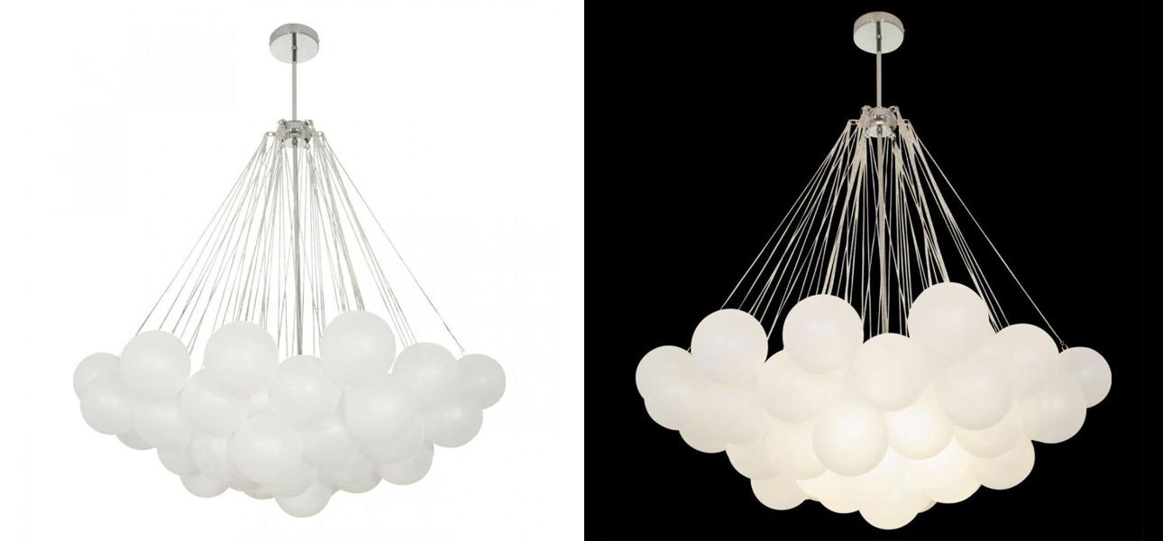 Люстра Белые Шары Apparatus Studio CLOUD Silver диаметр 100 см - фото