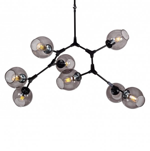 Люстра branching bubble Chandelier 8 Black Черный Серый в Казани | Loft Concept 