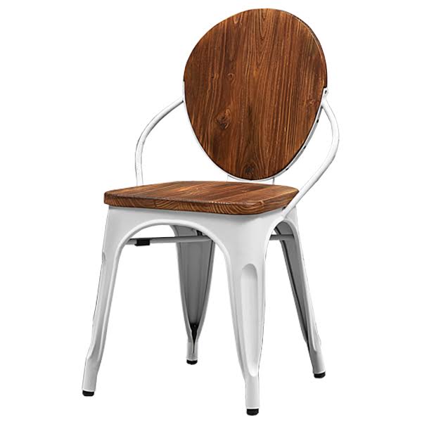 Стул Tolix chair Wooden White Дуб темный Белый в Казани | Loft Concept 