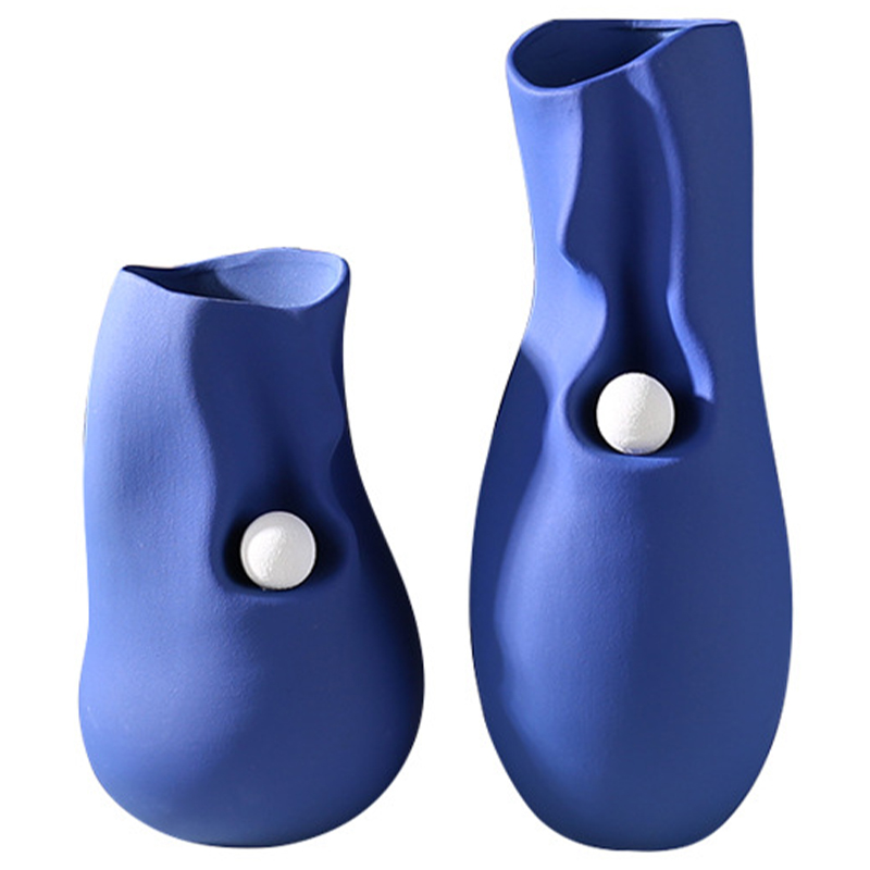 Ваза Molecule Collection Rhea Blue Vase Синий Белый в Казани | Loft Concept 