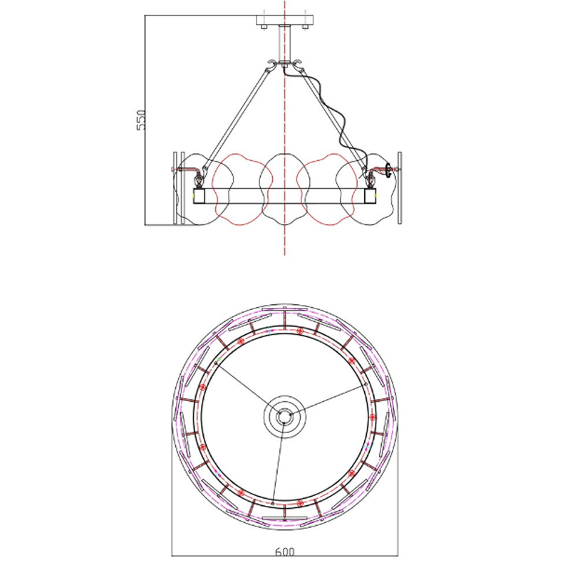 Люстра Мрамор Lucretia Marble Round Chandelier 60 см в Казани