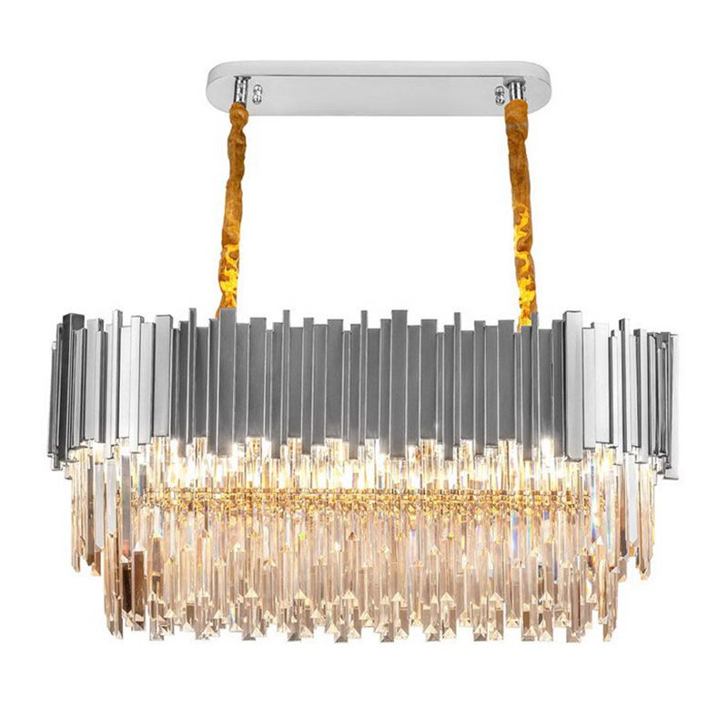 Большая многоярусная люстра Cascade Glass Metal Luxxu Chandelier 100 Silver Серебряный Прозрачное Стекло в Казани | Loft Concept 