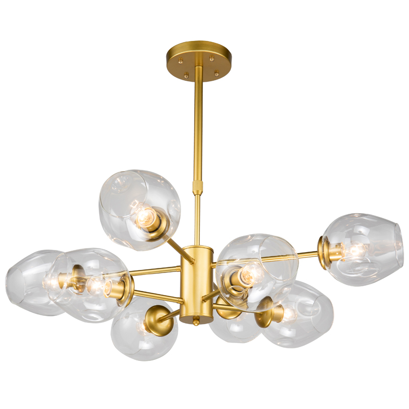 Люстра Branching Bubble Chandelier gold 8 Глянцевое золото Прозрачный в Казани | Loft Concept 