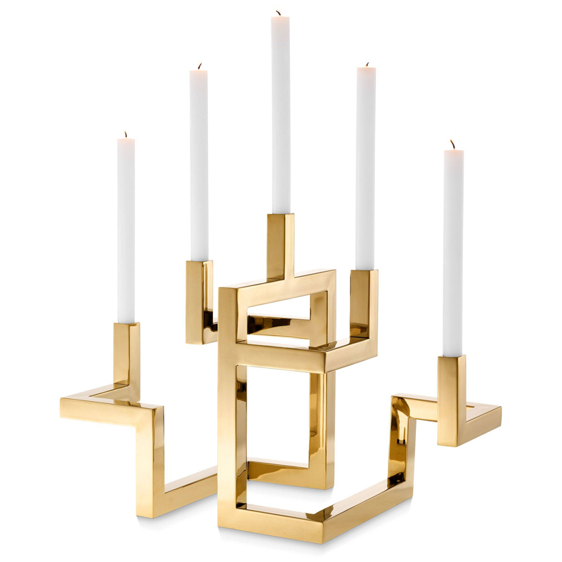 Подсвечник Eichholtz Candle Holder Skyline Латунь в Казани | Loft Concept 