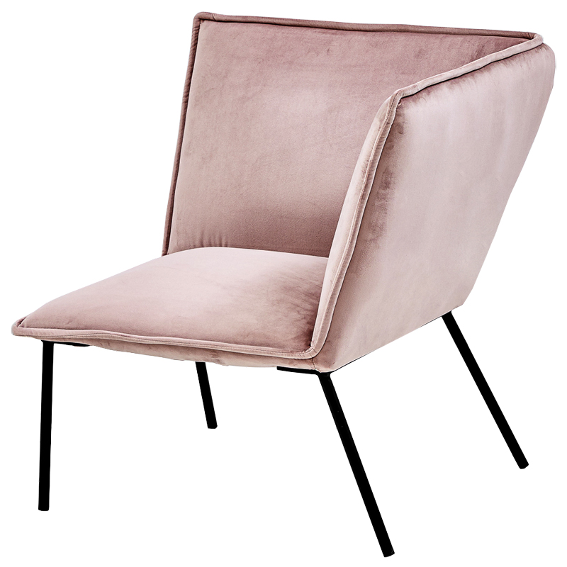 Кресло Corner Armchair pink Розовый пастельный Черный в Казани | Loft Concept 