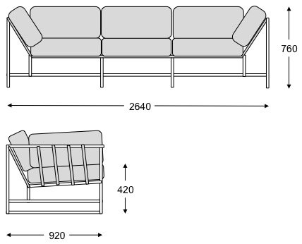 Диван Kenn X Miller sofa Indigo and copper denim в Казани