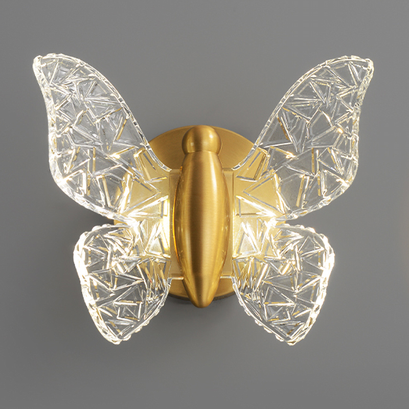 Бра Butterfly Wall Lamp Н Латунь Прозрачный в Казани | Loft Concept 