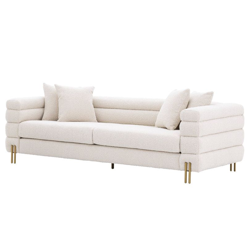 Диван Sofa York boucle cream Кремовый Латунь в Казани | Loft Concept 