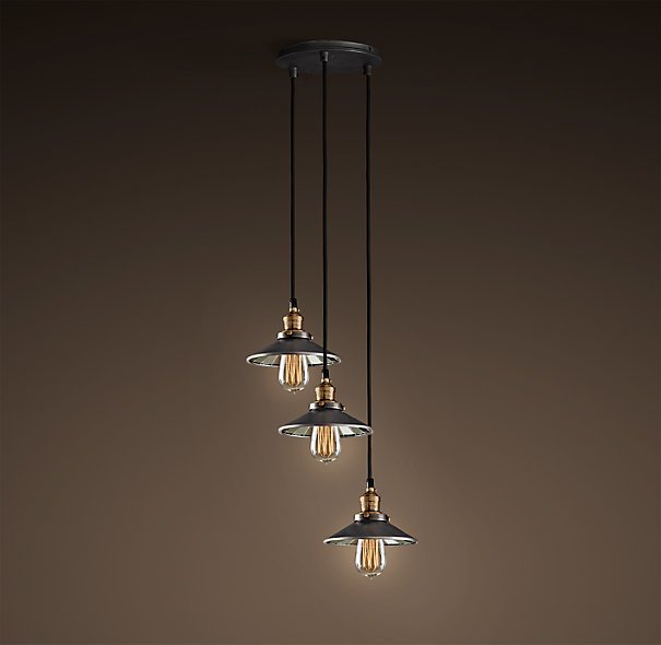 Люстра Loft Cone Pendant Reflector 3 Черный в Казани | Loft Concept 