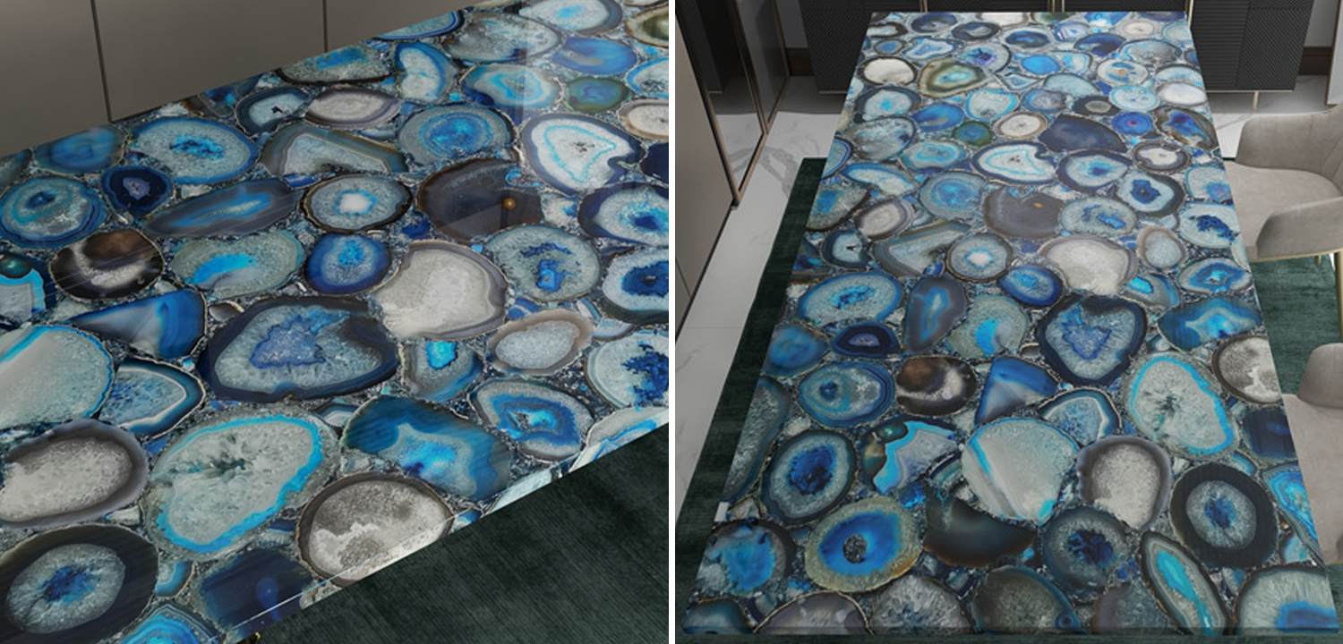 Обеденный стол Agate Design Blue Dining Table - фото