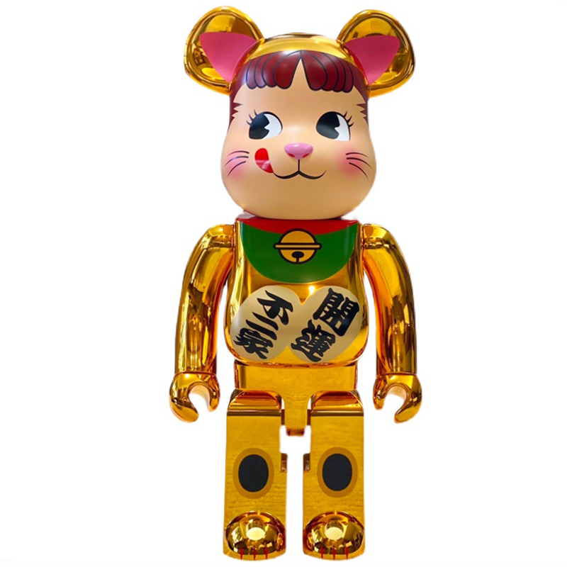 Статуэтка Bearbrick Maneki Neko Gold Золотой Мульти в Казани | Loft Concept 