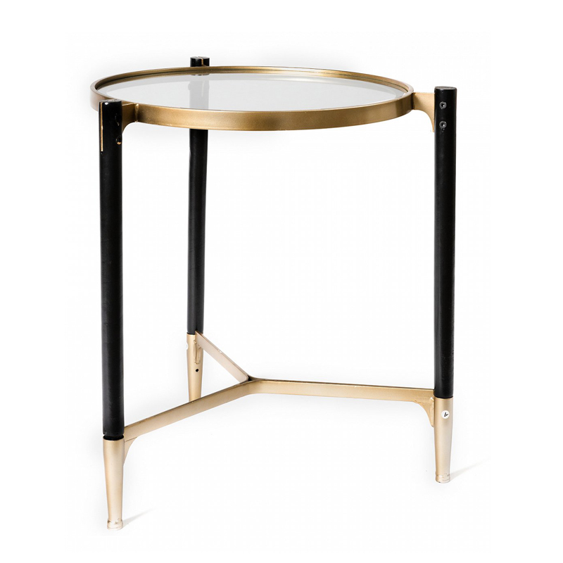 Приставной столик Black & Gold Table round Черный матовое золото в Казани | Loft Concept 