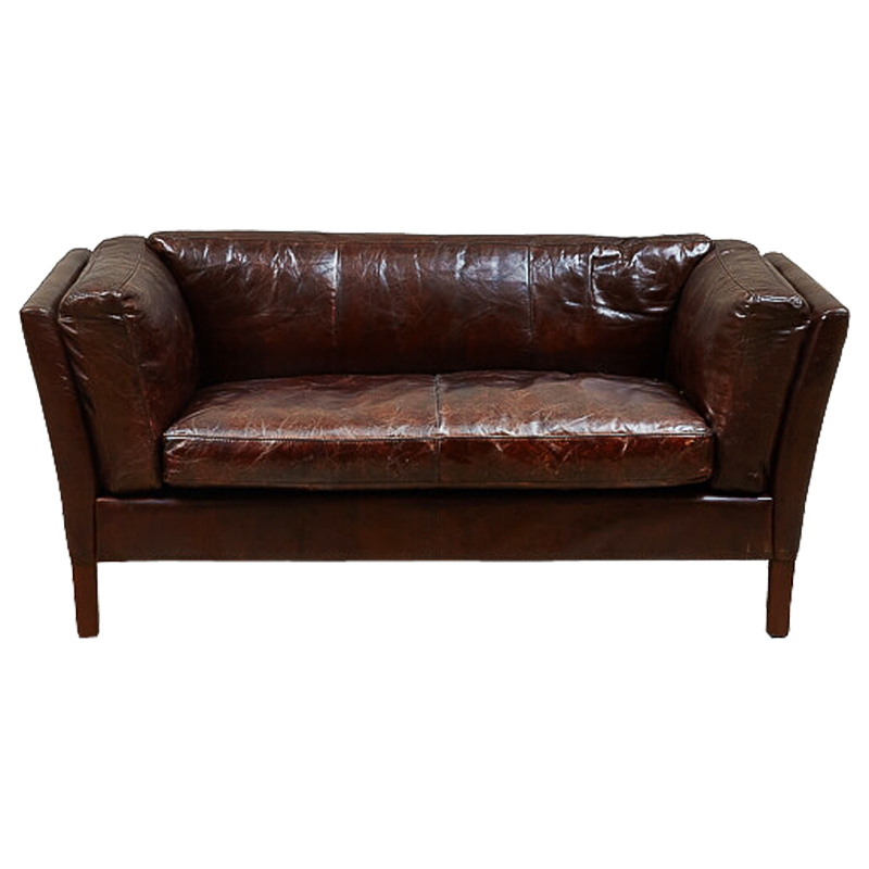 Диван RH SORENSEN Sofa Brown leather double Коричневый в Казани | Loft Concept 