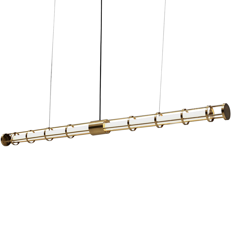 Линейный подвесной светильник Awais Rigs Linear Hanging Lamp Золотой Белый в Казани | Loft Concept 