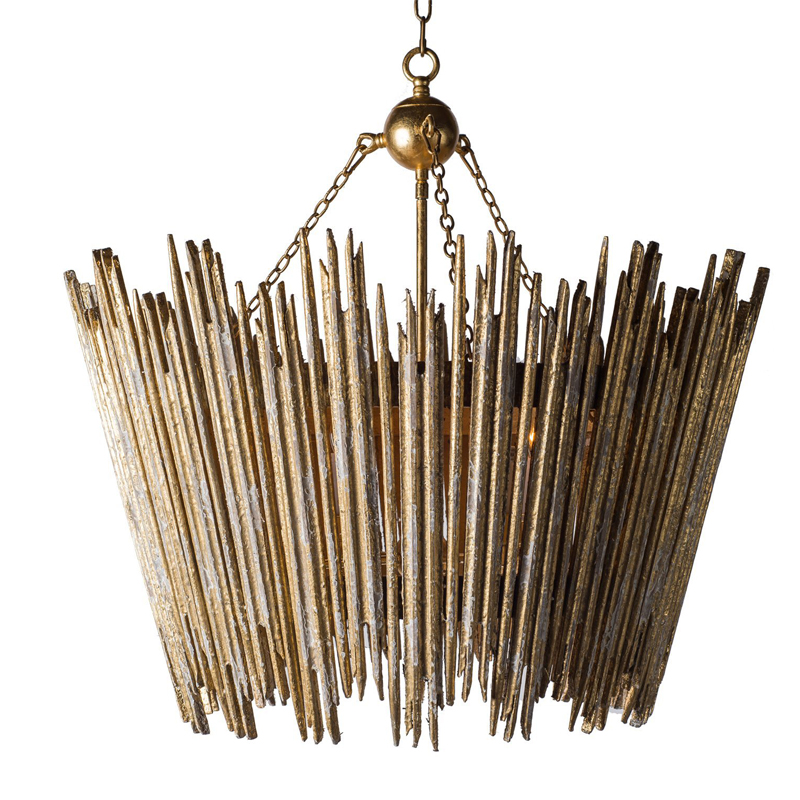 Люстра Ragna Golden Wooden Rods Chandelier Золотой в Казани | Loft Concept 