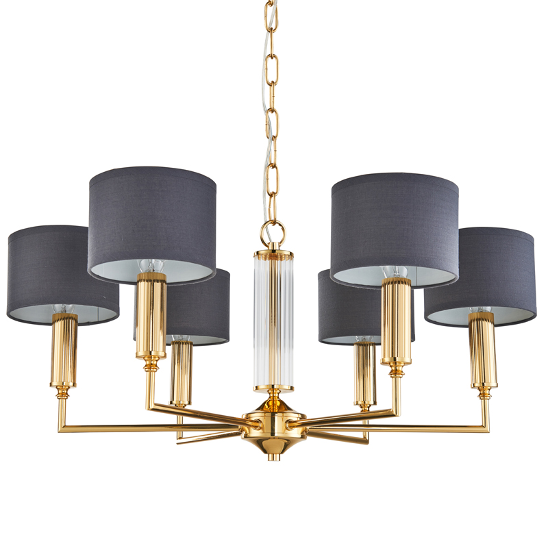 Люстра Laurent Chandelier grey 66 Глянцевое золото Серый Прозрачный в Казани | Loft Concept 