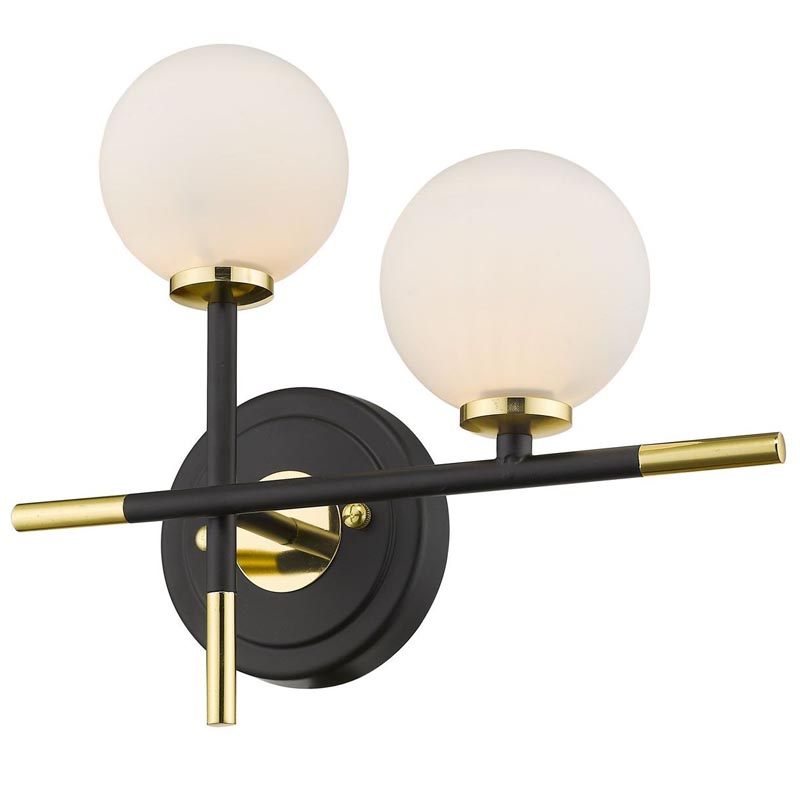 Бра Galant Sconce gold right Золотой Черный Белое матовое стекло в Казани | Loft Concept 