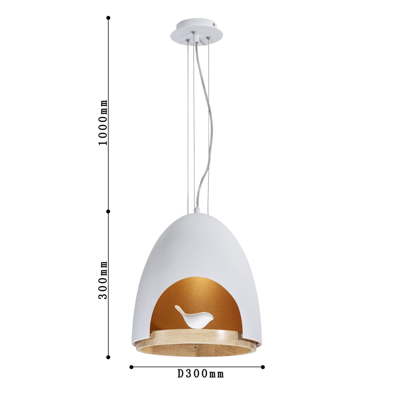 Люстра белого цвета с деревянным обручем PROVENCE BIRD в Казани