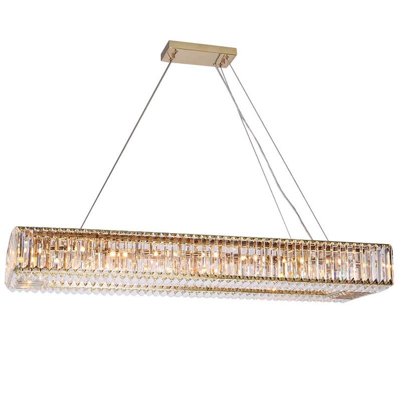 Люстра Darleen Crystal Gold Rectangular Chandelier Золотой Прозрачный (Transparent) в Казани | Loft Concept 