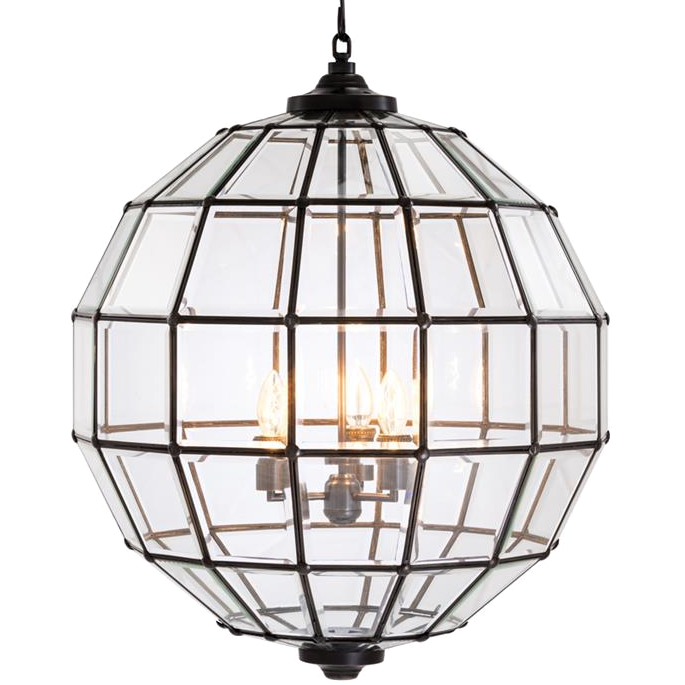 Люстра Lantern Luna Bronze L Темная бронза Прозрачный (Transparent) в Казани | Loft Concept 