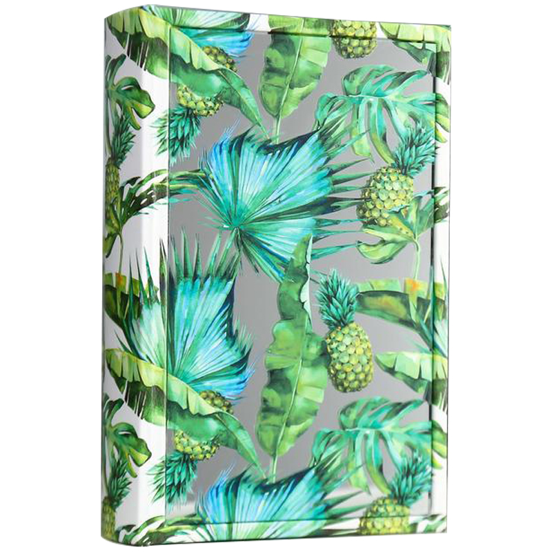 Шкатулка-книга Pineapples and Leaves Mirror Book Box Зеленый Белый Зеркало в Казани | Loft Concept 