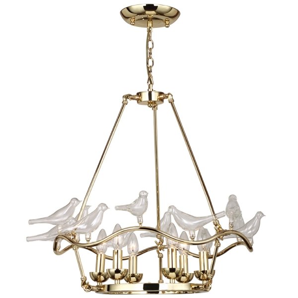 Люстра Dove Chandelier Glass Bird  6 Золотой в Казани | Loft Concept 