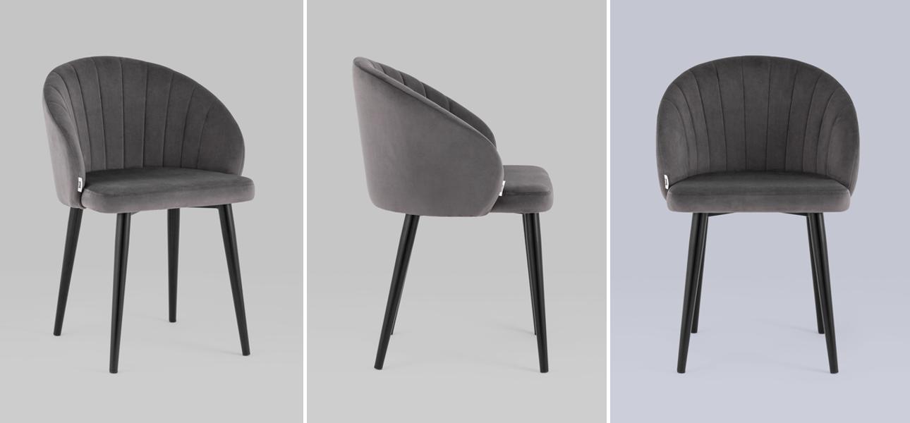 Стул Balsari Chair Серый Велюр - фото